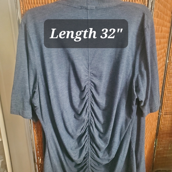 Blue Ruched Cardigan - Picture 3 of 6